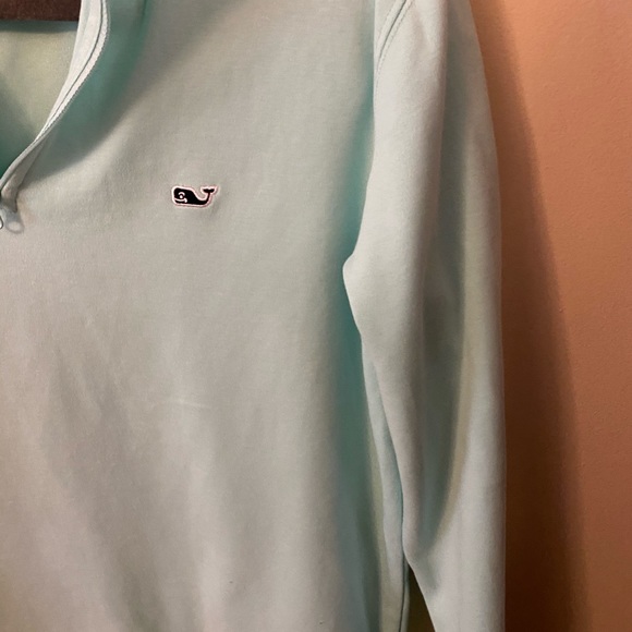 Vineyard vines 1/4 zip pullover top teal - Picture 6 of 7